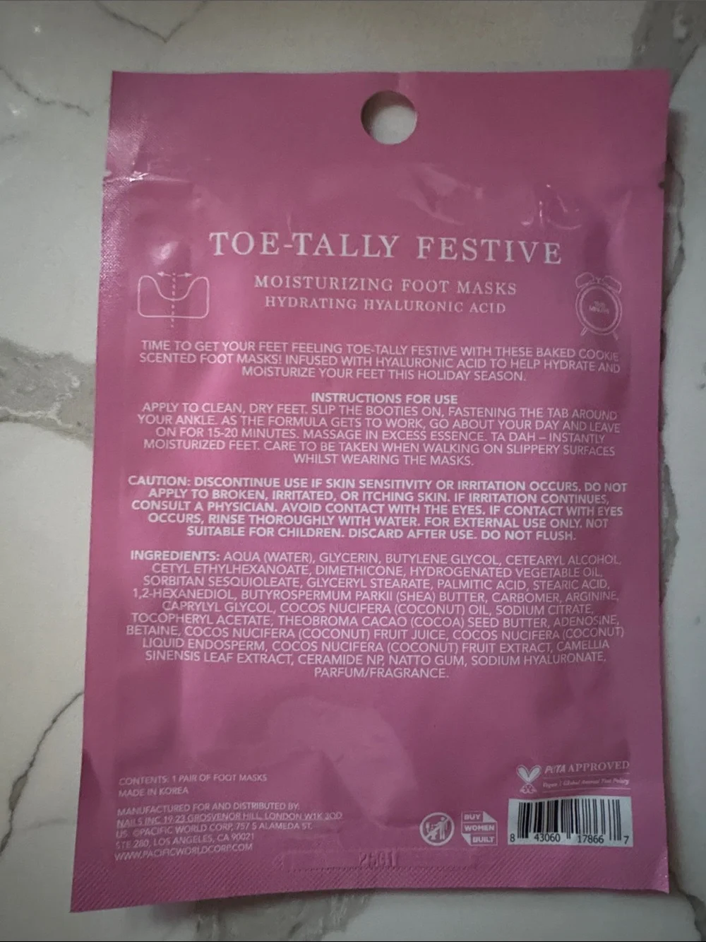 🌸5/$25🌸 Holler hyaluronic acid moisturizing foot masks